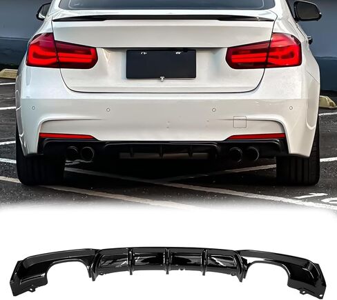 Rear Diffuser for 2013-2019 BMW 3 Series F30 F31 328i 330i MT MP M-Sport Rear Bumper Lower Lip,Glossy Black Diffuser,Double Side Dual Out in Kuwait
