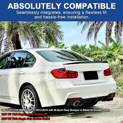 Rear Diffuser for 2013-2019 BMW 3 Series F30 F31 328i 330i MT MP M-Sport Rear Bumper Lower Lip,Glossy Black Diffuser,Double Side Dual Out in Kuwait