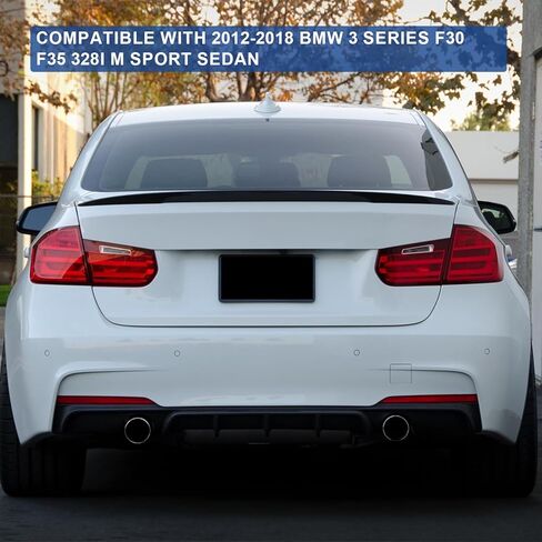 Rear Diffuser for 2013-2019 BMW 3 Series F30 F31 328i 330i MT MP M-Sport Rear Bumper Lower Lip,Glossy Black Diffuser,Double Side Dual Out in Kuwait