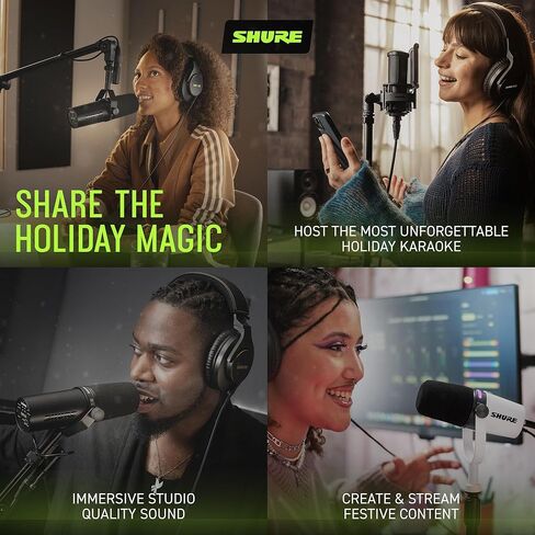 Shure MV6 Gaming Microphone, Dynamic USB PC Mic for Gaming & Streaming - Desktop Stand, Background Noise Cancellation, Tap-to-Mute & 3.5mm Output for Real-Time Headphone Monitoring in Saudi Arabia