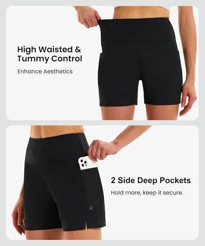 HODOSPORTS Women's 5''/7'' Swim Board Shorts High Waisted Quick Dry Swimsuit Bottoms with Liner Pockets Bathing Suit Trunks in Kuwait