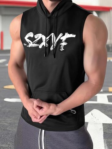 Men's Sports Vest, Gym, Running and Fitness Training, Breathable, Sweat Wicking, Elastic and Seamless(l,Black) in Saudi Arabia