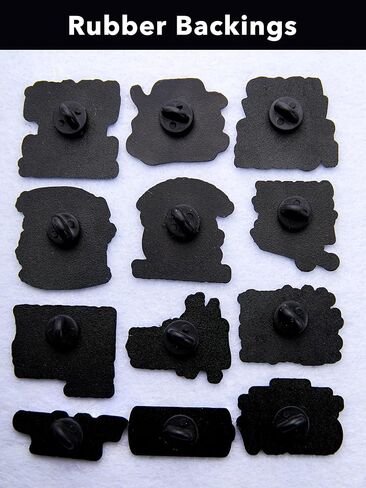 Funny Quote Enamel Pin Set, 12 Pack Metal Lapel Pins with Rubber Clasps, Cute Cartoon Badges in Plastic Storage Box for Backpack, Jacket, Lanyard in Kuwait