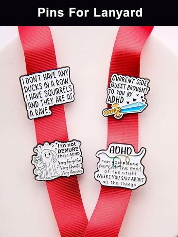 Funny Quote Enamel Pin Set, 12 Pack Metal Lapel Pins with Rubber Clasps, Cute Cartoon Badges in Plastic Storage Box for Backpack, Jacket, Lanyard in Kuwait