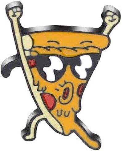 Pizza Wearing Sunglasses Awesome Brooch Cartoon Enamel Brooch Pin Jacket Lapel Metal Pins Brooches Badges Exquisite Jewelry Accessories in Kuwait
