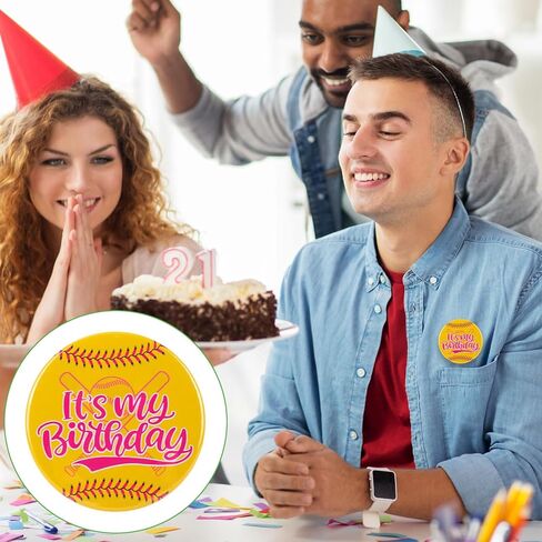 Softball It’s My Birthday Pin, 2.3in/5.8cm Softball Happy Birthday Pin Sport Theme Badge Button Party Supply for Celebration in Saudi Arabia