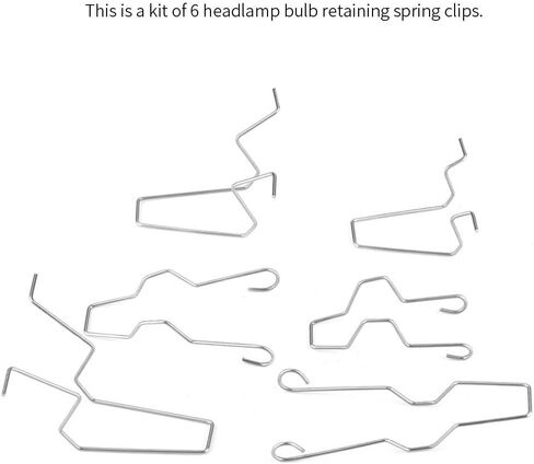 Aramox Bulb Retaining Spring Clip, 6pcs Headlamp Headlight Dip Dipped Beam Head Lamp Car Bulb Retaining Spring Clip for H1 H4 H7 in Saudi Arabia