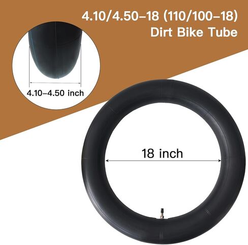 2-Pack 4.10/4.50-18 الأنبوب الداخلي 110/100-18 أنبوب الدراجة الترابية 110/90-18 110/80-18 120/90-18 120/80-18 100/100-18 أنبوب بديل in Kuwait