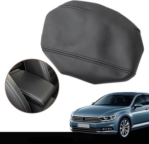 O SHI CAR Center Console Cover for Volkswagen VW Passat 2010 2011 2012 2013 2014 2015,Microfiber Leather Armrest Covers，Customized Armrest Cover Leather Arm Rest Covering for Car,Black in Saudi Arabia
