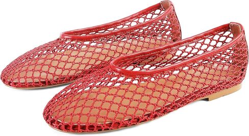 SOVANYOU Mesh Ballet Flats for Women Slip On Round Toe Comfy Casual Office Fishnet Ballerina Flat Shoes in Saudi Arabia