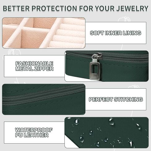 Leezmark 8 Pcs Bridesmaid Gifts Set Of 8 Jewelry Travel Case, Velvet Bridesmaid Proposal Gifts Box Portable Jewelry Travel Organizer Small Jewelry Box Mini Storage Box, Green in Saudi Arabia