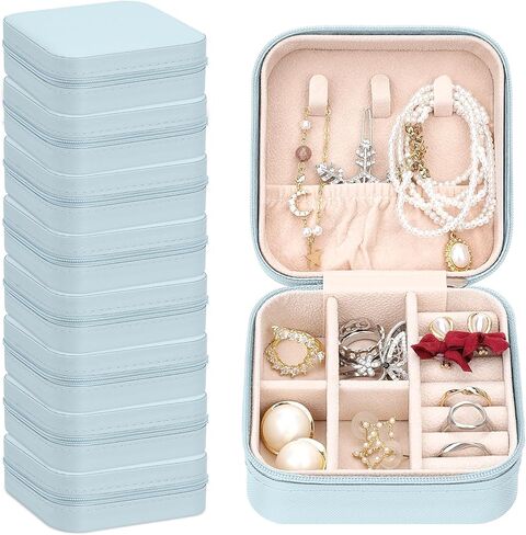 Leezmark 8 Pcs Bridesmaid Gifts Set Of 8 Jewelry Travel Case, Velvet Bridesmaid Proposal Gifts Box Portable Jewelry Travel Organizer Small Jewelry Box Mini Storage Box, Green in Saudi Arabia