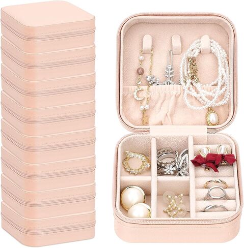 Leezmark 8 Pcs Bridesmaid Gifts Set Of 8 Jewelry Travel Case, Velvet Bridesmaid Proposal Gifts Box Portable Jewelry Travel Organizer Small Jewelry Box Mini Storage Box, Green in Saudi Arabia