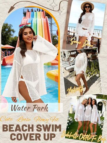 Women Crochet Sheer Kaftan Caftan Mesh Knit Bathing Swimsuit Coverup Women Sexy Summer Beach Dress Vacation Outfits in Saudi Arabia