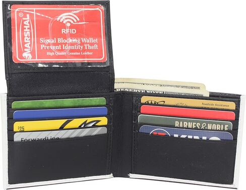 MARSHAL RFID Blocking Printed Mexican Flag Bifold Genuine Leather Mexico Wallet with Gift box for men in Saudi Arabia
