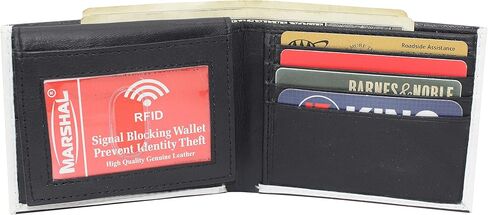 MARSHAL RFID Blocking Printed Mexican Flag Bifold Genuine Leather Mexico Wallet with Gift box for men in Saudi Arabia