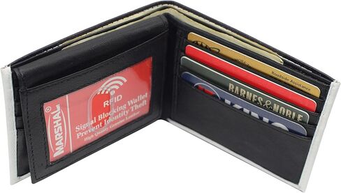MARSHAL RFID Blocking Printed Mexican Flag Bifold Genuine Leather Mexico Wallet with Gift box for men in Saudi Arabia