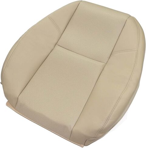 Priprilod Tan Leather Perforated Driver & Passenger Bottom Seat Cover & Top Lean Back & Center Console Armrest Fit for Tahoe Suburban Yukon Denali XL 2007-2014 Fit for Cadillac Escalade 2009-2014 in Saudi Arabia