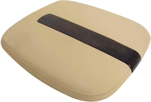 Priprilod Tan Leather Perforated Driver & Passenger Bottom Seat Cover & Top Lean Back & Center Console Armrest Fit for Tahoe Suburban Yukon Denali XL 2007-2014 Fit for Cadillac Escalade 2009-2014 in Saudi Arabia