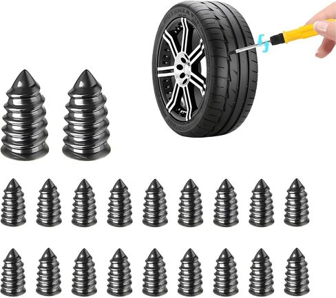 20 PCS Tire Repair Rubber Nail, Self-Service Vacuum Tire Repair Nail Kit, Tire Quick Puncture Repair Tools for Automotive Truck Tractor, Universal Car Accessories (Large) in Kuwait