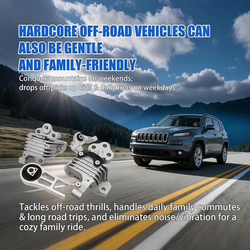 4 قطعة مجموعة تركيب المحرك وناقل الحركة مناسبة لـ JEE.p Cherokee 2014-2022 Chry.sler 200 2015-2017، استبدال 68192832AB 68192832AC 68353710AB 4877788AF 68172350AC 68418876AB in Kuwait