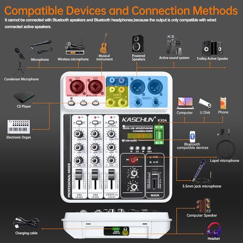 خلاط الصوت وحدة تحكم خلط واجهة الصوت 99 بت DSP مضخم الطاقة USB DJ Mixer + 48V مصدر الطاقة الوهمي بلوتوث، تسجيل الاستوديو تسجيل الوسائط الجديدة (PD-1) in Kuwait