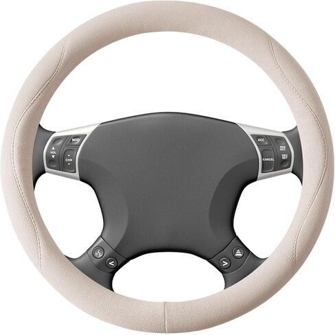 Car Steering Wheel Cover, 14.5-15" Breathable Soft Suede Steering Wheel Protector with Non-Slip Lining, Warm Auto Protection Guard Accessories, Universal for Van Truck RV (Dark Gray) in Saudi Arabia