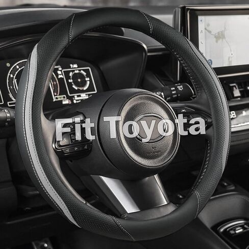 غطاء عجلة قيادة السيارة الأوتوماتيكي لسيارة Toyota Highlander Rav4 Corolla Camry - مقاوم للانزلاق وتعزيز جمالي، الدقة 14.5-15 بوصة (حجم قياسي أسود) in Kuwait