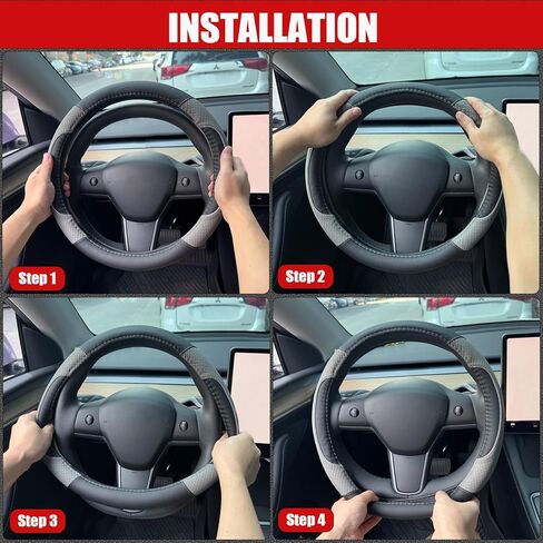 غطاء عجلة قيادة السيارة الأوتوماتيكي لسيارة Toyota Highlander Rav4 Corolla Camry - مقاوم للانزلاق وتعزيز جمالي، الدقة 14.5-15 بوصة (حجم قياسي أسود) in Kuwait