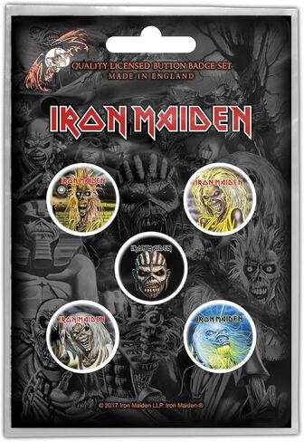 Iron Maiden The Faces of Eddie 5 Button Badge Set Multicolor in Kuwait