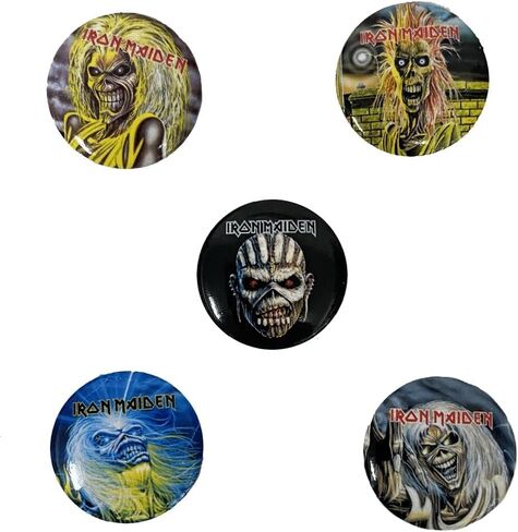 Iron Maiden The Faces of Eddie 5 Button Badge Set Multicolor in Kuwait