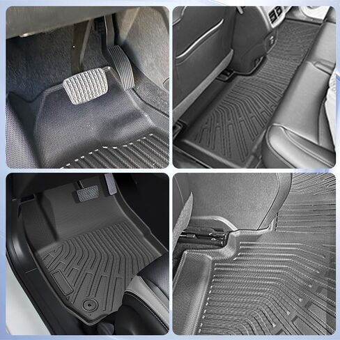 سجادات أرضية مخصصة لسيارة 2025-2026 Chevy Equinox (Gas) وGMC Terrain، بطانات أرضية TPE مناسبة لجميع الأحوال الجوية للصف الأول والثاني، مع بطانة صندوق البضائع وسجادات مسند الظهر، مقاومة للماء عديمة الرائحة - مجموعة كاملة in Kuwait