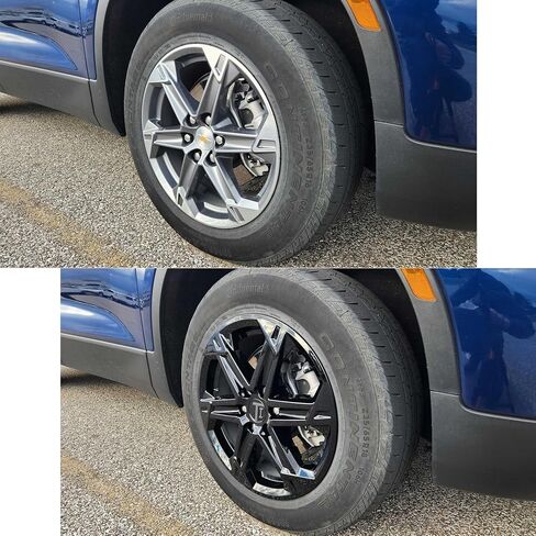Black Magic Gloss Black Snap-on Wheel Skin Set Compatible with Chevrolet Blazer 2023-2025 in Saudi Arabia
