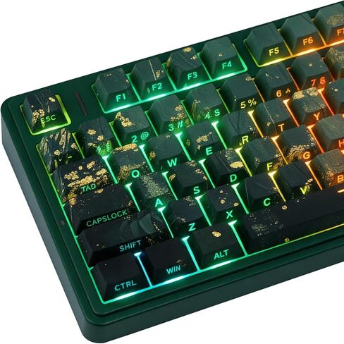 JOMKIZ PBT Keycaps,129 Keys Dye Sublimation Cherry Profile Keycaps Side Engraved Transparent Keycap Set for Cherry MX Switches ASIN/ISO Layout Mechanical Keyboards in Saudi Arabia