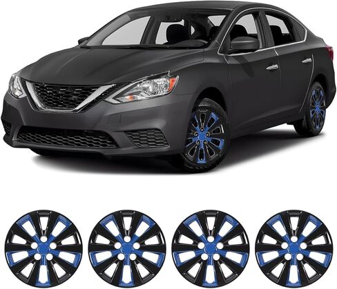 16" Hubcaps Wheel Rims Cover for Nissan SENTRA 2020-2025 Compatible with Steel Wheels, R16 Hub Caps Snap On Installation, 16-Inch Wheel Cover Set of 4, Black Lacquer in Kuwait