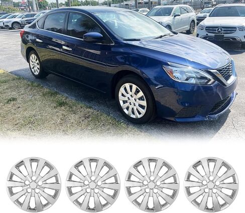 16" Hubcaps Wheel Rims Cover for Nissan SENTRA 2020-2025 Compatible with Steel Wheels, R16 Hub Caps Snap On Installation, 16-Inch Wheel Cover Set of 4, Black Lacquer in Kuwait