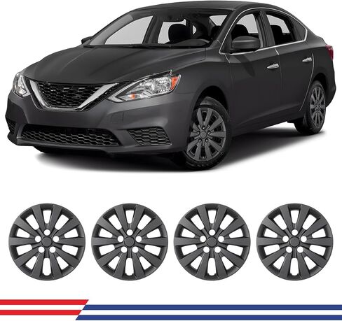 16" Hubcaps Wheel Rims Cover for Nissan SENTRA 2020-2025 Compatible with Steel Wheels, R16 Hub Caps Snap On Installation, 16-Inch Wheel Cover Set of 4, Black Lacquer in Kuwait