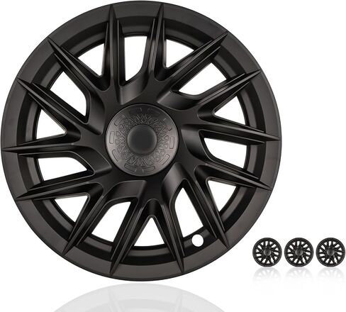 Upgraded Black 18 Inch Wheel Covers Set of 4 - Compatible with Tesla Model 3 2024 Accessories for Enhanced Aesthetics(Matte Black) in Saudi Arabia
