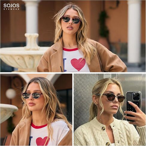 SOJOS Trendy Oval Polarized Sunglasses for Women Retro Cute Shades Sunnies SJ2687 in Saudi Arabia
