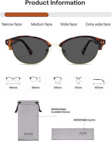 SOJOS Trendy Oval Polarized Sunglasses for Women Retro Cute Shades Sunnies SJ2687 in Saudi Arabia