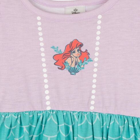 Disney Princess Little Mermaid Little Girls Square Neck Dress Lavender/Turquoise Ariel 7-8 in Saudi Arabia