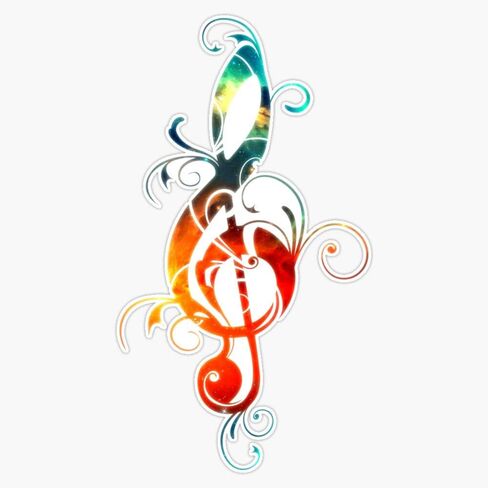 Love Music Clef Treble Clef Musician Festival Choir Band Sticker Bumper Sticker Vinyl Decal 5" in Saudi Arabia
