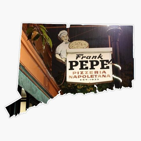 ملصق من الفينيل Frank Pepe Pizzeria (New Haven, Ct) للكمبيوتر المحمول وممتص الصدمات لنافذة السيارة مقاوم للماء 6 مل 5 بوصة in Kuwait