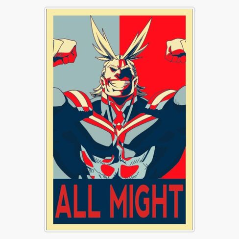 Vision Graphics All Might Boku no Hero Academia Magnetic Vinyl Sticker Decal 5" Red, Blue in Saudi Arabia