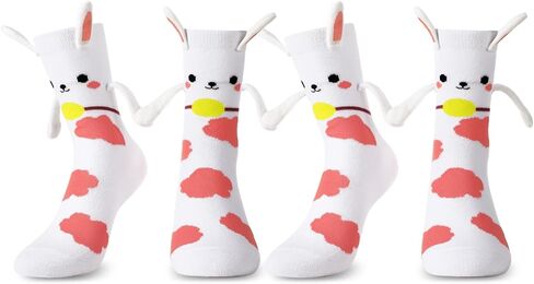Easter Magnetic Bunny Socks for Women Girls, Cute Funny Bunny Hand Holding Socks in Saudi Arabia