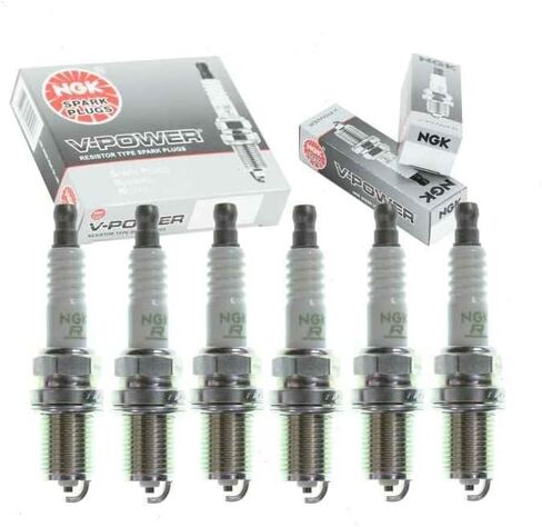 6 pc NGK V-Power Spark Plugs compatible with Hyundai Tucson 2.7L V6 2005-2009 in Kuwait