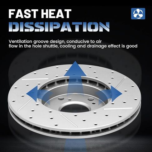 Rear Disc Brake Rotors Brake Kits Ceramic Brake Pads Drilled and Slotted Disc Brake Rotors for 2016 2017 2018 2019 2020 2021 2022 Chevy Malibu in Saudi Arabia