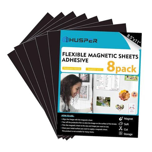 أوراق مغناطيسية لاصقة، 8 عبوات مغناطيس خلفي مرن مقاس 8.5 بوصة × 11 بوصة للحرف اليدوية، DIY، الثلاجة، الصور، السبورة البيضاء in Kuwait