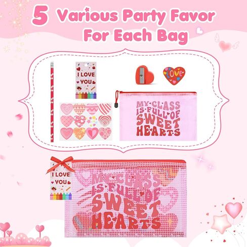 هدايا عيد الحب للأطفال في الفصل الدراسي، مجموعة من 24 قطعة من قرطاسية عيد الحب لهدايا تبادل المدارس للأطفال، هدايا لحفلات عيد الحب، حقائب هدايا رائعة، هدايا للفصل الدراسي للطلاب in Kuwait