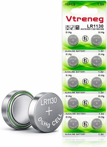 10 Pack LR1130 Battery L1131F LR54 L1131C 189 389 390 AG10 1.5V Alkaline Battery for Sound Book LED Light Calculator Watch Button Cell Battery in Kuwait